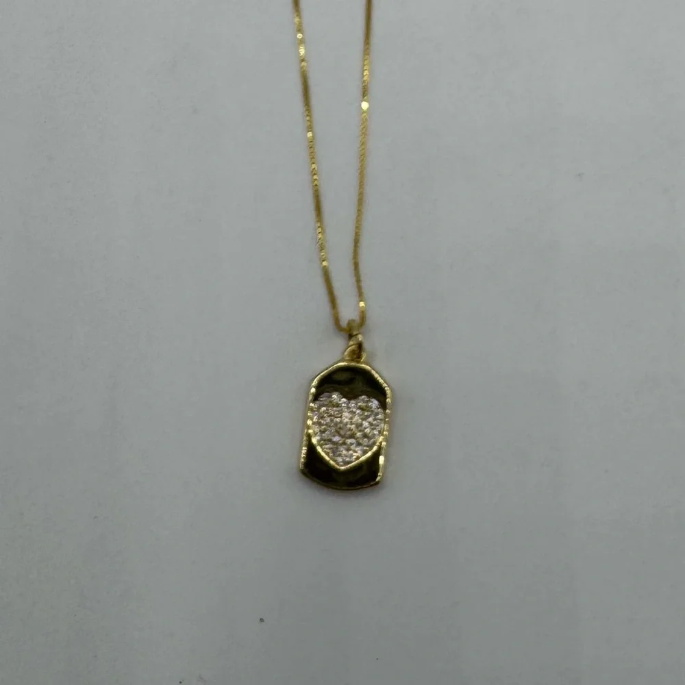 18k Heart Tag Pendant - Picture 8 of 8